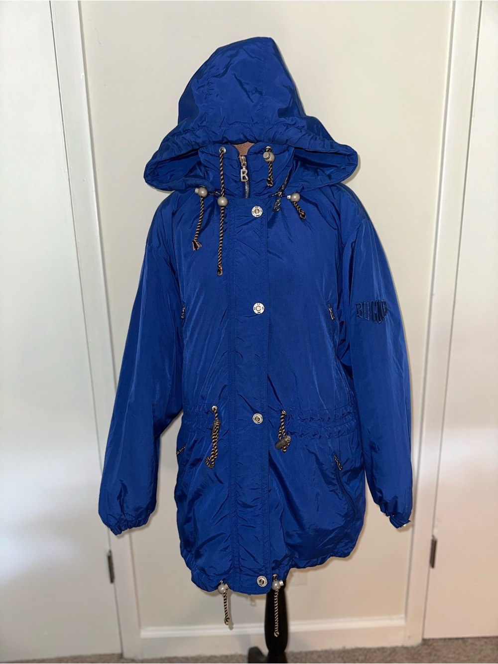Bogner Royal Blue Hooded Packable Puffer Jacket